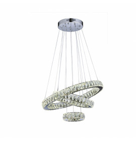 PENDENTE LED ALLIANCE REDONDO60X15CM CRISTAL E METAL TRANSPARENTE