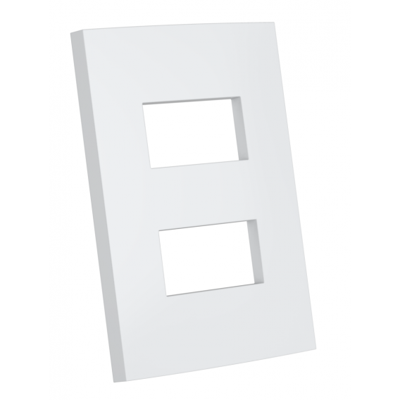 PLACA P/ 2 MODULOS SEPARADOS HORIZONTAL SEM SUPORTE 4X2 - ENERBRAS DUBAI BRANCO 