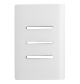 Placa P/ 3 Interruptores 4x2 Com Suporte - Novara Branco